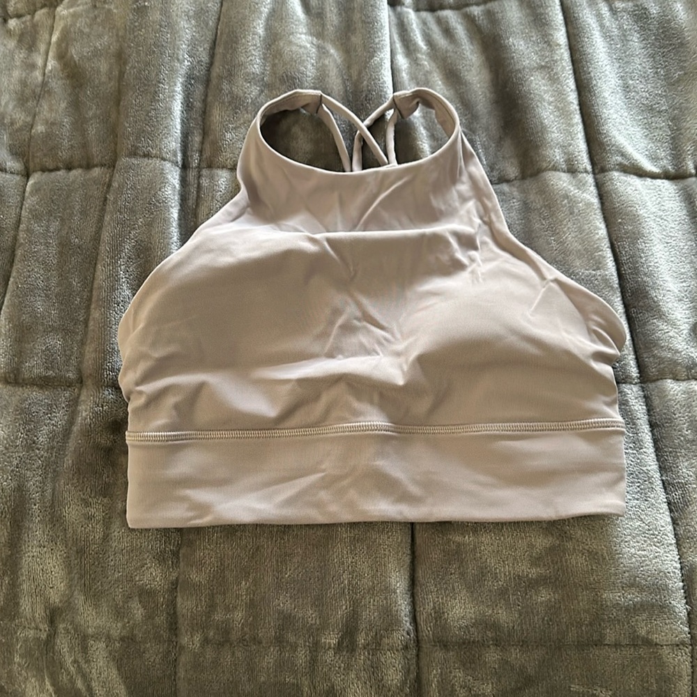 Light lavender high neck sports bra